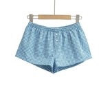 Fongt Women's Clothing 2025 Summer New Simple High-Waisted Loose Leisure Lattice Shorts