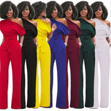 Solid Color Collar Button One-piece