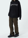 punk hoodie with skull jacquard