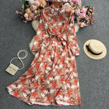 Long-Sleeved Dress With Large Flowers-Outfit