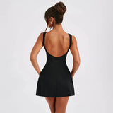 Fongt Summer 2024 New Sexy Bodydressed Short Dress Woman With Bare Waistcoat Base