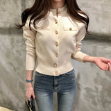 2020 Autumn Winter Women's Sweaters Knitted Button Cardigans Single Breasted Fashion Korean Solid Knitwear