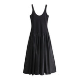 Spring Style Spliced Slim Velvet Suspender Dress 9462662-Outfit