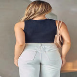 Fongt Knit Vest Female 2024 Summer New Solid Color Slim Inner Matching Top-Outfit