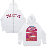 Fongt Plus Velvet Men's And Women's High Street Hoodie Trapstar Zippered Open Shirt Jacket Autumn And Winter