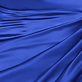 Satin Dress Spaghetti Strap Split Ruched Cowl Neck 2 Layer Elastic Zipper Midi Dress Elegant Sexy Dresses for Women