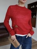 Fongt Spring And Summer New Thin Sweater Hoodie Women's Round Collar Perspective Basic Knitwear Candy Color