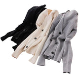 Fongt Net Red Knitting Cardigan Coat Large Size Korean Version Loose Thin Autumn All-Match Temperament V Collar Lazy Wind-Outfit