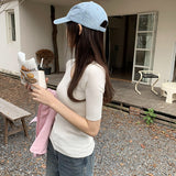 Slim Short-Sleeved Sweater Women's Spring And Summer New Thin Medium-Sleeved T-Shirt Five-Cent Sleeve