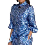 Fongt Spot Spring 2023 New Fashion Women's Print Long Sleeve Jacket Straight Leg Trousers Two-Piece Set-Outfit