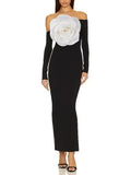 Fashion Sexy Style Dress Women 2025 Spring New Three-Dimensional Flowers Spliced High-End Women's Ass And Hips