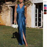 Fongt Spring And Summer Fashion Sexy V Sleeveless Evening Dresses