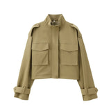 Fongt Women's Explosion Pocket Jacket Jacket + Folding Suit