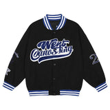 Retro Bomber Jacket Letter Embroidery 2021 Autumn Men Women Street Loose Wild Baseball Uniform Jacket Couple Y2k