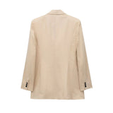 New Women's Double-Breasted Suit Jacket Straight Trousers 8194394 8003394-Outfit
