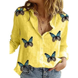 Sleeve Marguerite Dot Star Print Office Shirt