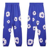 Printed Flower Wood Cotton Loose Sweater Y2K Hip Hop Street Pullover For Leisure-Outfit