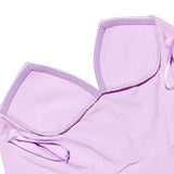 Lilac Deep Neck Corset Tube Mini Dress-Outfit