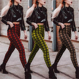 Plaid High Waist Casual Stretch Feet