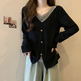 Fongt Size Fat Mm Cover Belly Autumn Women's T-Shirt Inside The Design Feeling False Two Long Sleeve Bottom Shirt Cover Flesh Show Thin Top-Outfit