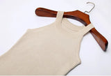 Women Slim Knitting Halter Camisole Tops Female Bodycon Knitted Tanks Sleeveless Basic Solid T shirts 8017-Outfit