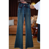 Fongt High-Waisted Micro-Tight Jeans Women's Spring And Autumn Pear-Shaped Body Narrow Version Of Slim Elastic Showing Thin Straight Trousers