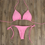 Fongt Neck With Bikini Sexy Swimsuit Lady Split Strap Adjustable Multi-Color Swimsuit