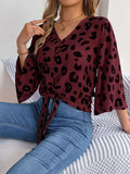 Shooting 2025 Spring And Summer New Leisure Leopard Lace With Chiffon Shirt Women's