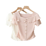 Chic Chic Short-Sleeved T-Shirt Sweet Hottie New Slimming Sweet Word On The Shoulder Of Thin