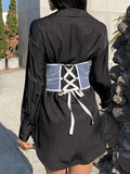 Chain Embellished Mesh Corset Top-Outfit