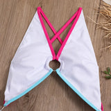 2023 New Sexy Leak Back-Colored Pit Strip Conjoined Swimsuit Bikini