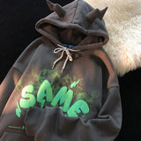Women Sweatshirts 2022 Autumn New Harajuku Letter Print Oversized Hoodie Pullover Vintage Gothic Aesthetic Hooded