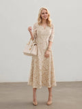 Fongt Lace Dress Women's Summer New Korean Style Temperament V-Neck Fashion Lace Dress