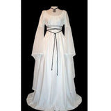 Sleeve Satin Round Neck Irregular Belt Women's Dress Halloween