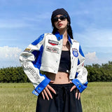 Bomber Woman Varsity Jacket 2022 winter PU Leather Jackets Racing Clothing American Baseball Jacket Bombers Coat