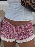 Fongt Style Sexy Lace Spliced Bow Multi-Layer Cake Shorts Girl Sense Simple Flower Bud Hot Pants