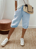 Fongt Women's Cotton Bag Loose Slacks Women's Trousers Five-Point Trousers