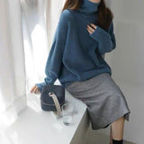 Waxy Milk Department Turtleneck Sweater Autumn Winter Loose Head Lazy Wind Loose Knit Bottom Shirt Jacket Tide-Outfit