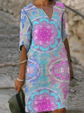Elegant Floral Print Dress 703-1-Outfit