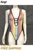 See Through One Piece Swimsuit Women Sexy Deep V Neck Hollow Out Grid High Cut Bodysuit Beachwear One Piece