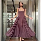Fongt Summer New Women's Collar Sexy Sleeveless Wrinkled Temperament Dress Dress Dress Woman