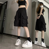 Fongt Shorts Female 2024 Summer New Thin Money Outside Wear Wide Legs Casual Show Thin Speed Dry Cargo Pants Five