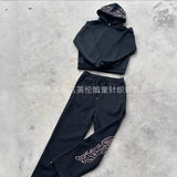 Fongt Trend Street Free-Movement FLUENT Print Zippered Sweater Men And Women Hip Hop Sports Zipper Hoodie