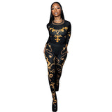 Fongt Women's Spring New Positioning Printing Long-Sleeved Collar Blouses Two