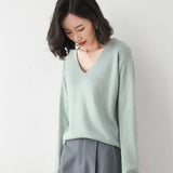 Fongt Neck Sweater Female Spring And Autumn Bottom Shirt Loose Show Thin Inside With A Long Sleeve Knit Sweater Thin Women's Wear-Outfit