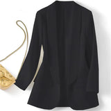 Fongt East Hot Style Spring And Autumn Temperament Commuting Solid Color Lapel Long Sleeve Small Suit Korean Version Coat Female-Outfit