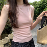 Tulle Spliced Sleeveless Sweater Women's Summer 2024 New Style Slim And Gentle Blouse With Thin