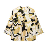 Fongt Shirt Casual Suit Spring Jacket Seven-Sleeve Loose Top Broad Leg Trousers Two Sets Of Women