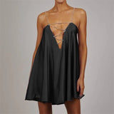 Fongt With Deep V-Neck-Loose Sling-Type Loose