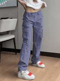 Low Waist Baggy Parachute Cargo Pants-Outfit